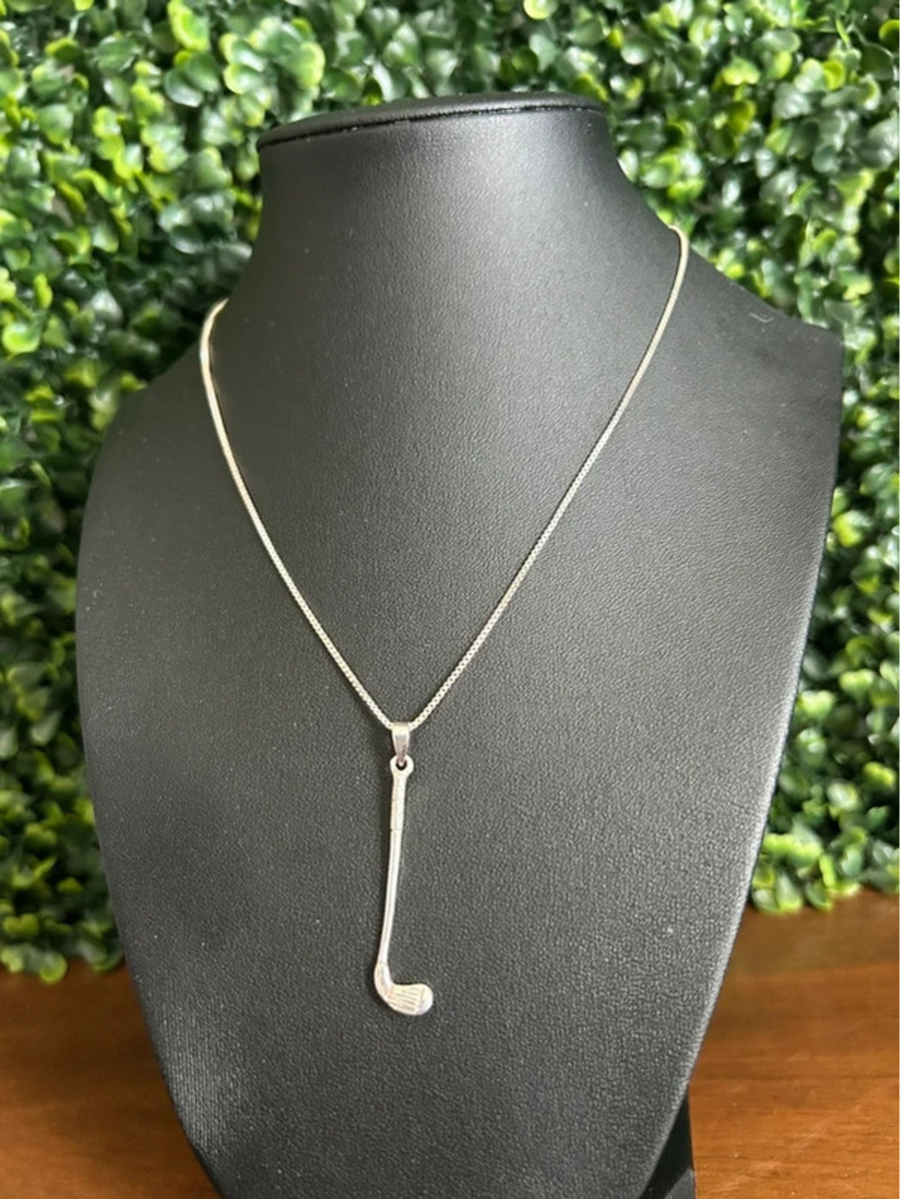Vintage Sterling Silver 925 Golf Club Pendant Necklace Italy